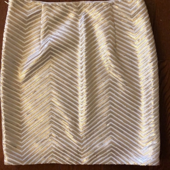 NWOT Banana Republic Sequin Herringbone Skirt, sz 2 - Picture 5 of 6